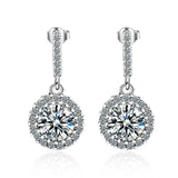 Moissanite Drop Earrings 925 Silver Women Bridal Wedding Jewelry