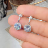Moissanite Drop Earrings 925 Silver Women Bridal Wedding Earing