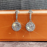 Moissanite Drop Earrings 925 Silver Women Bridal Wedding Jewelry