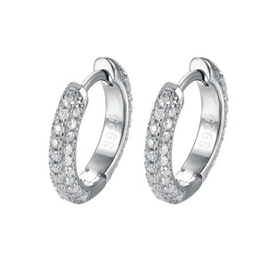 Moissanite Ear Buckle Silver Earrings