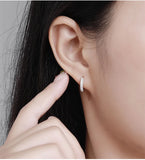 Moissanite Ear Buckle Silver Earrings