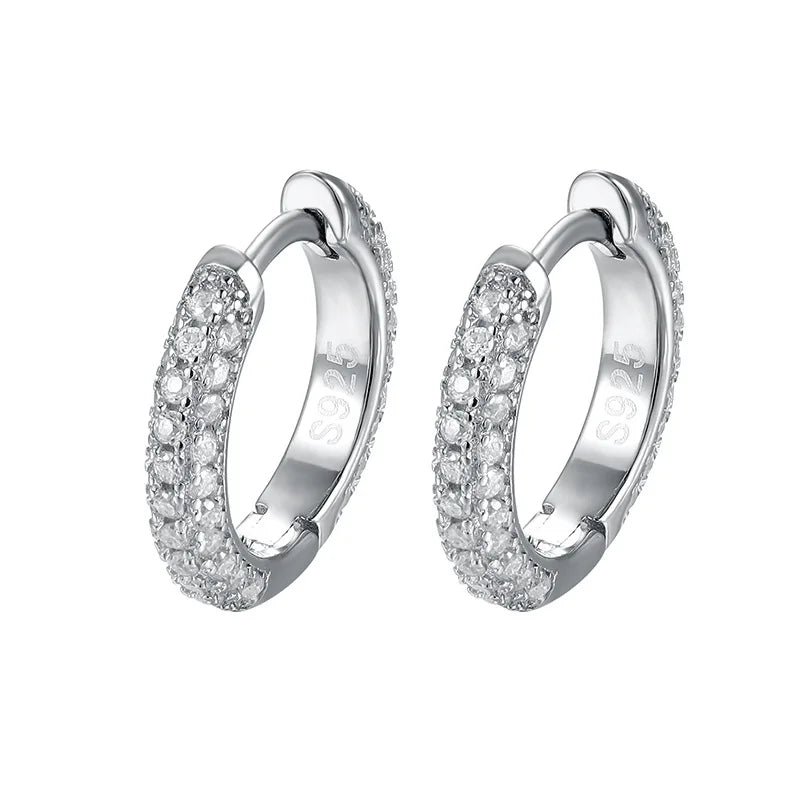 Moissanite Ear Buckle Silver Earrings