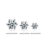 Moissanite Earrings 925 Sterling Silver Stud 0.6-2ct D VVS1 Fine Jewelry