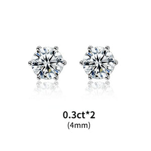 Moissanite Earrings 925 Sterling Silver Stud 0.6-2ct D VVS1 Fine Jewelry