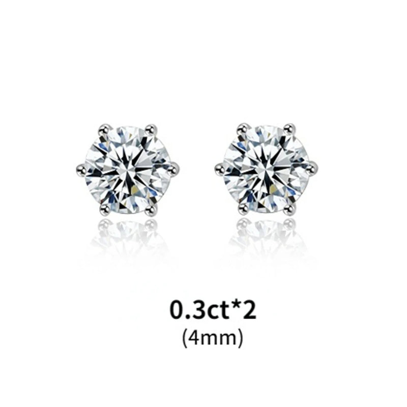Moissanite Earrings 925 Sterling Silver Stud 0.6-2ct D VVS1 Fine Jewelry