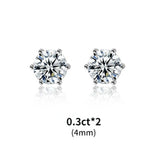 Moissanite Earrings 925 Sterling Silver Stud 0.6-2ct D VVS1 Fine Jewelry