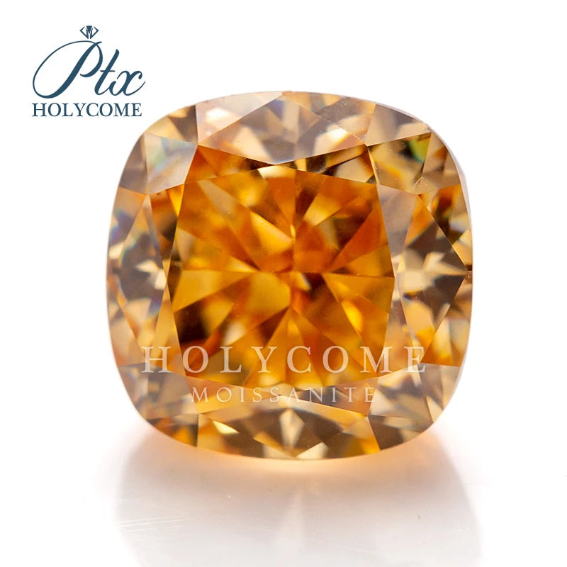 Champagne Cushion Moissanite Loose Gemstone