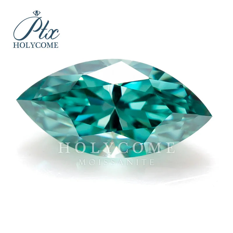 Certified Natural Green Marquise Moissanite VVS1