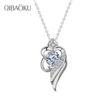 Moissanite Necklace 925 Sterling Silver Angel Wing Pendant