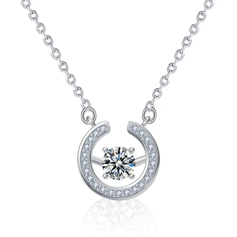 Moissanite Necklace 925 Silver Ring Pendant Gift