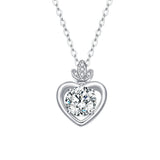 Moissanite Necklace Heart Shape 925 Sterling Silver Pendant Chain