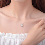 Square Moissanite Necklace 925 Sterling Silver Clavicle Jewellry