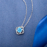 Square Moissanite Necklace 925 Sterling Silver Clavicle Jewellry
