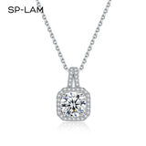 1CT Moissanite Necklace CZ Pave Chain Pendant Wedding Jewellery