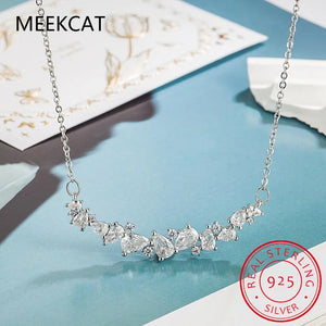 Moissanite Wedding Necklace 925 Sterling Sliver Plated 18k Colar de Prata