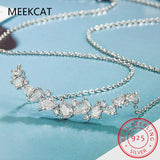 Moissanite Wedding Necklace 925 Sterling Sliver Plated 18k Colar de Prata