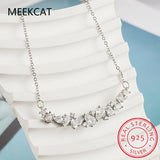 Moissanite Wedding Necklace 925 Sterling Sliver Plated 18k Colar de Prata