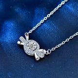 Moissanite Pendant Necklace Sterling Silver Candy Pendant Clavicle Necklace