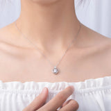 Moissanite Pendant Necklace 925 Sterling Silver Heart Shaped Necklace