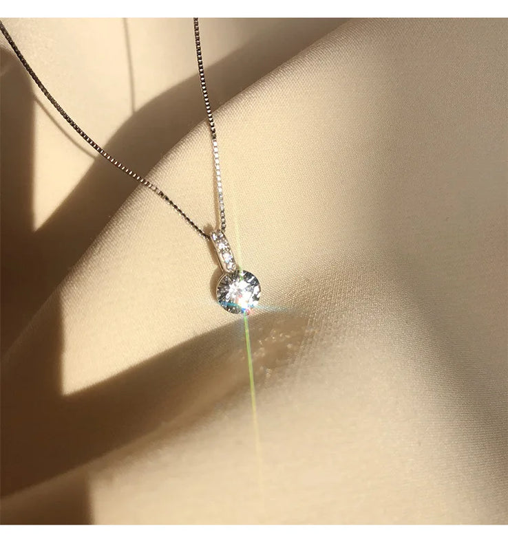 Moissanite Pendant Necklace D VVS1 Lab Grown Diamond Wedding 925 Sterling Silver