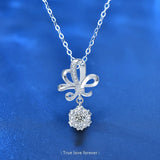 Moissanite Pendant Necklace 925 Sterling Silver Bouquet Ins Jewelry