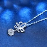 Moissanite Pendant Necklace 925 Sterling Silver Bouquet Ins Jewelry
