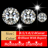 Moissanite 0.5-2.0ct Lab Diamond Test Passed Gem
