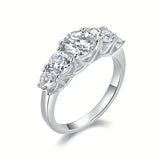 1Ct Moissanite S925 Silver Wedding Anniversary Ring