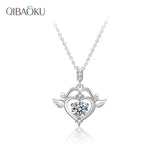 Moissanite Silver Pendant Necklace 925 Sterling Silver Collarbone Necklace