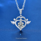 Moissanite Silver Pendant Necklace 925 Sterling Silver Collarbone Necklace