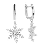 Moissanite Snow Hollow Out Earrings 925 Silver Women Dangle Earring