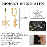 Moissanite Snow Hollow Out Earrings 925 Silver Women Dangle Earring