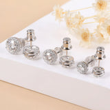 Moissanite Stud Earrings 18K Plated 925 Sterling Silver Round Cut