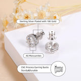 Moissanite Stud Earrings 18K Plated 925 Sterling Silver Round Cut