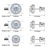Moissanite Stud Earrings 18K Plated 925 Sterling Silver Round Cut