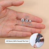 Moissanite Stud Earrings 18K Plated 925 Sterling Silver Round Cut