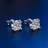 Moissanite Stud Earrings 925 Sterling Silver Brilliant Cutting