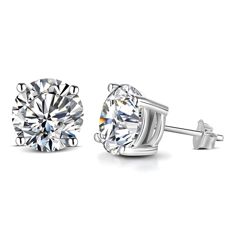 Moissanite Stud Earrings 925 Sterling Silver Brilliant Cutting