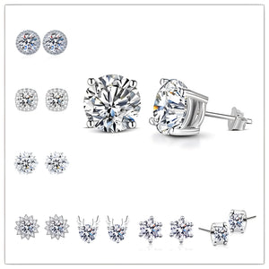 Moissanite Stud Earrings 925 Sterling Silver Brilliant Cutting