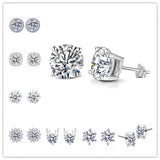 Moissanite Stud Earrings 925 Sterling Silver Brilliant Cutting
