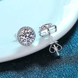 Moissanite Stud Earrings 925 Sterling Silver Brilliant Cutting