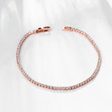 Moissanite Tennis Bracelet 925 Silver Plated Sparkling Jewelry