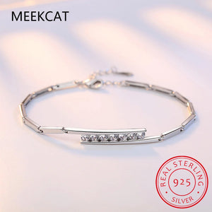Moissanite Tennis Bracelet 925 Sterling Silver Plated Sparkling Party Jewelry