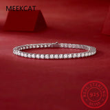 Moissanite Tennis Bracelet 925 Silver Plated Sparkling Party Jewelry