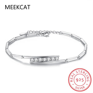 Moissanite Tennis Bracelet 925 Sterling Silver Plated Sparkling Party Jewelry