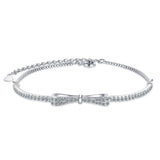 Moissanite Tennis Bracelet 925 Silver Sweet Bowknot Bracelet