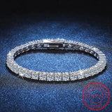 Moissanite Tennis Bracelet 925 Sterling Silver Classic Platinum Plated MSB002