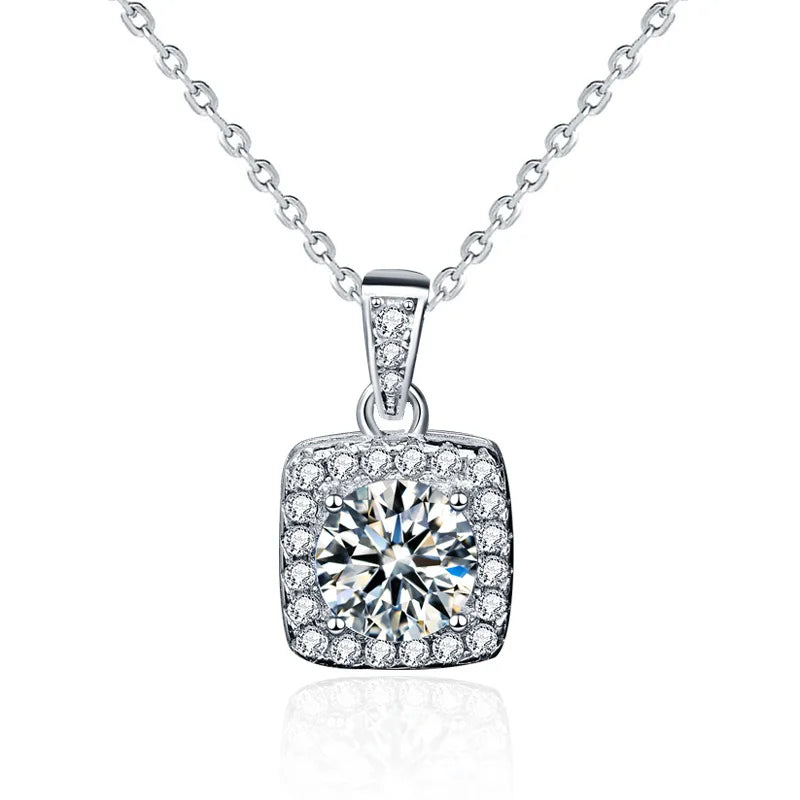 Moissanite Necklace 925 Sterling Silver Pendant Personality Jewelry