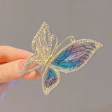 Rhinestone Butterfly Hair Clip Metal Hair Claw Barrette