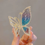 Rhinestone Butterfly Hair Clip Metal Hair Claw Barrette